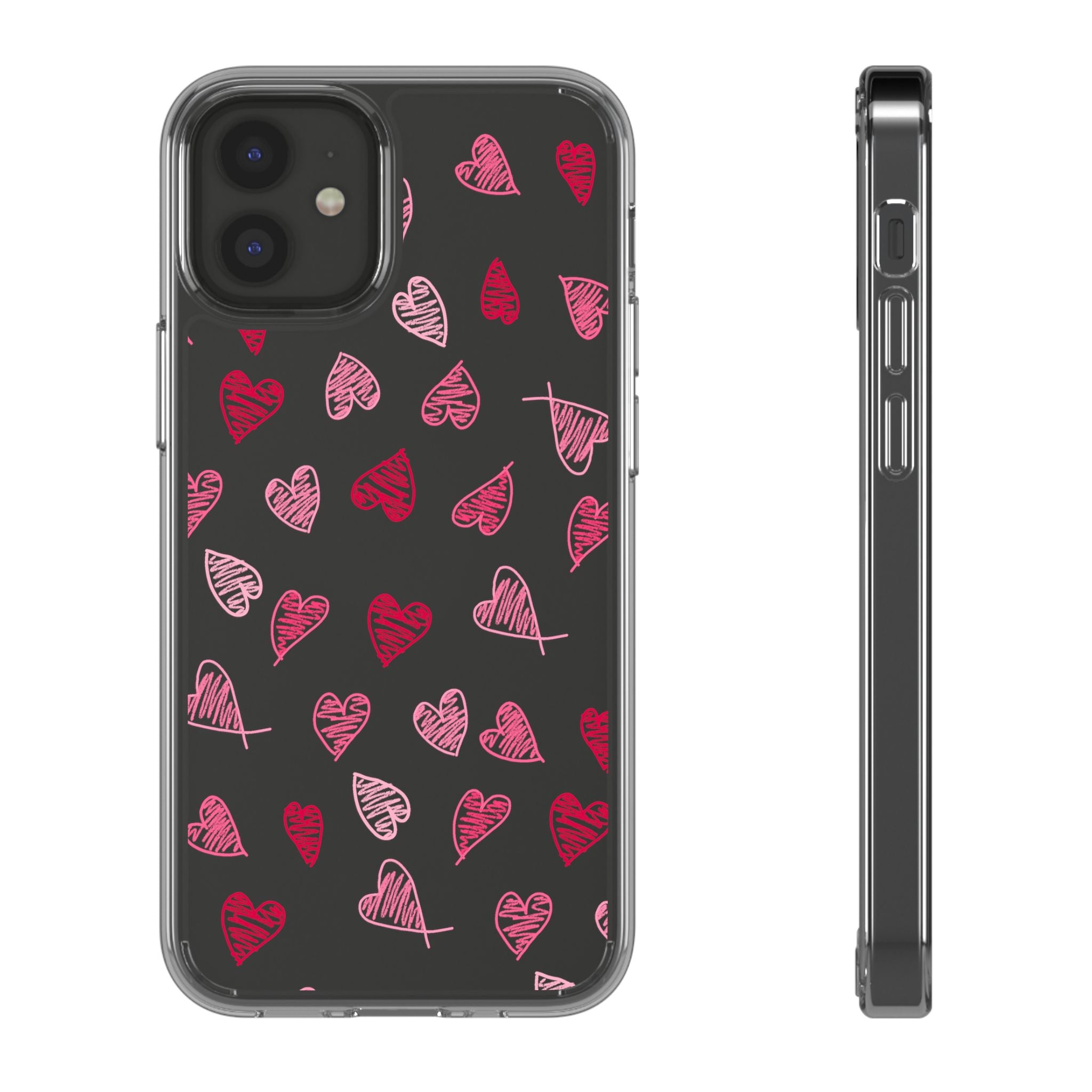 Heartfelt Clear Case for iPhone and Samsung, Cute Heart Design Phone Cover, Valentine's Gift