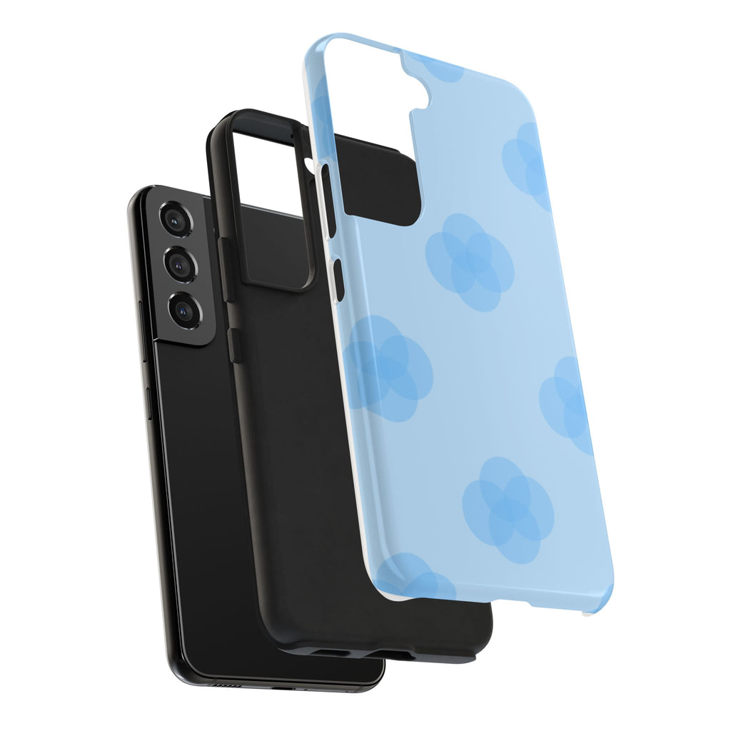 Blue Floral Tough Phone Cases, Durable Phone Cover, Trendy Gift for Her, Cell Phone Accessories, Everyday Use, Summer Vibes