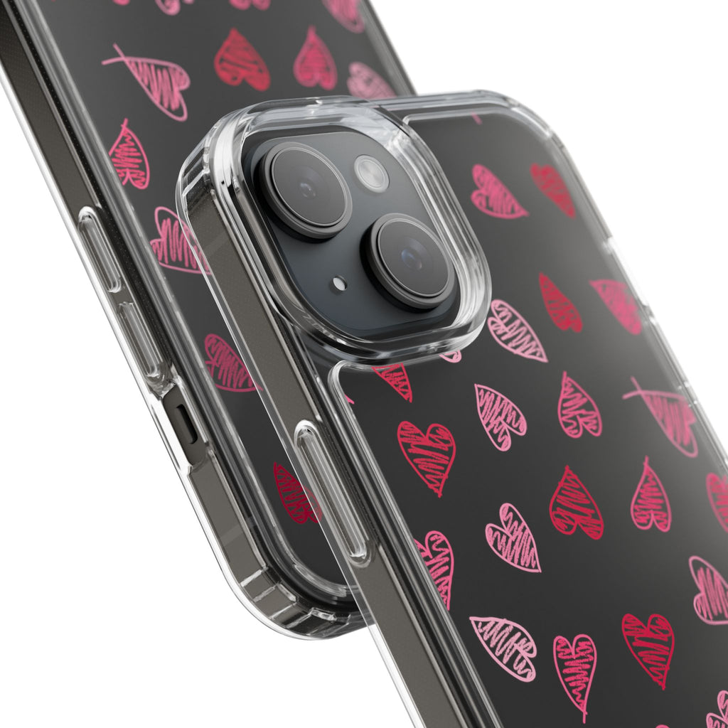 Heartfelt Clear Case for iPhone and Samsung, Cute Heart Design Phone Cover, Valentine's Gift
