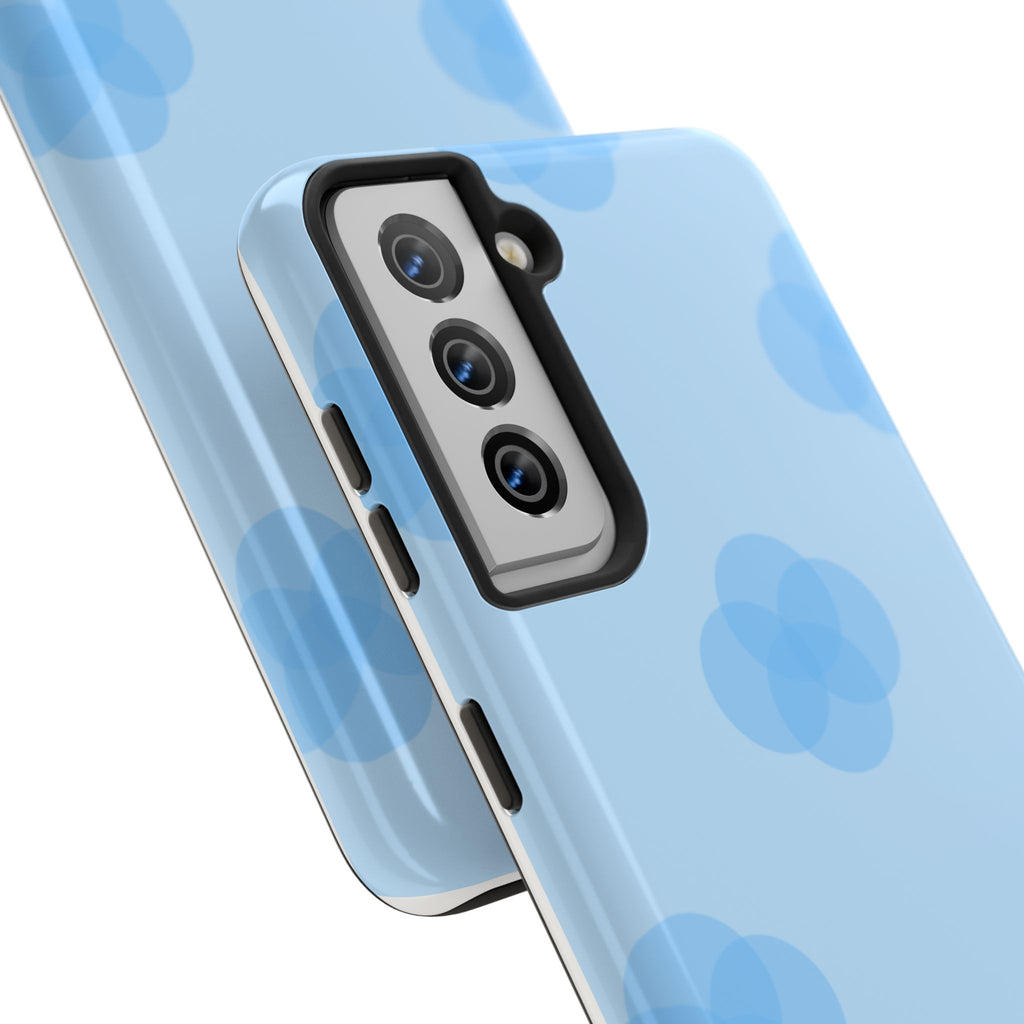 Blue Floral Tough Phone Cases, Durable Phone Cover, Trendy Gift for Her, Cell Phone Accessories, Everyday Use, Summer Vibes