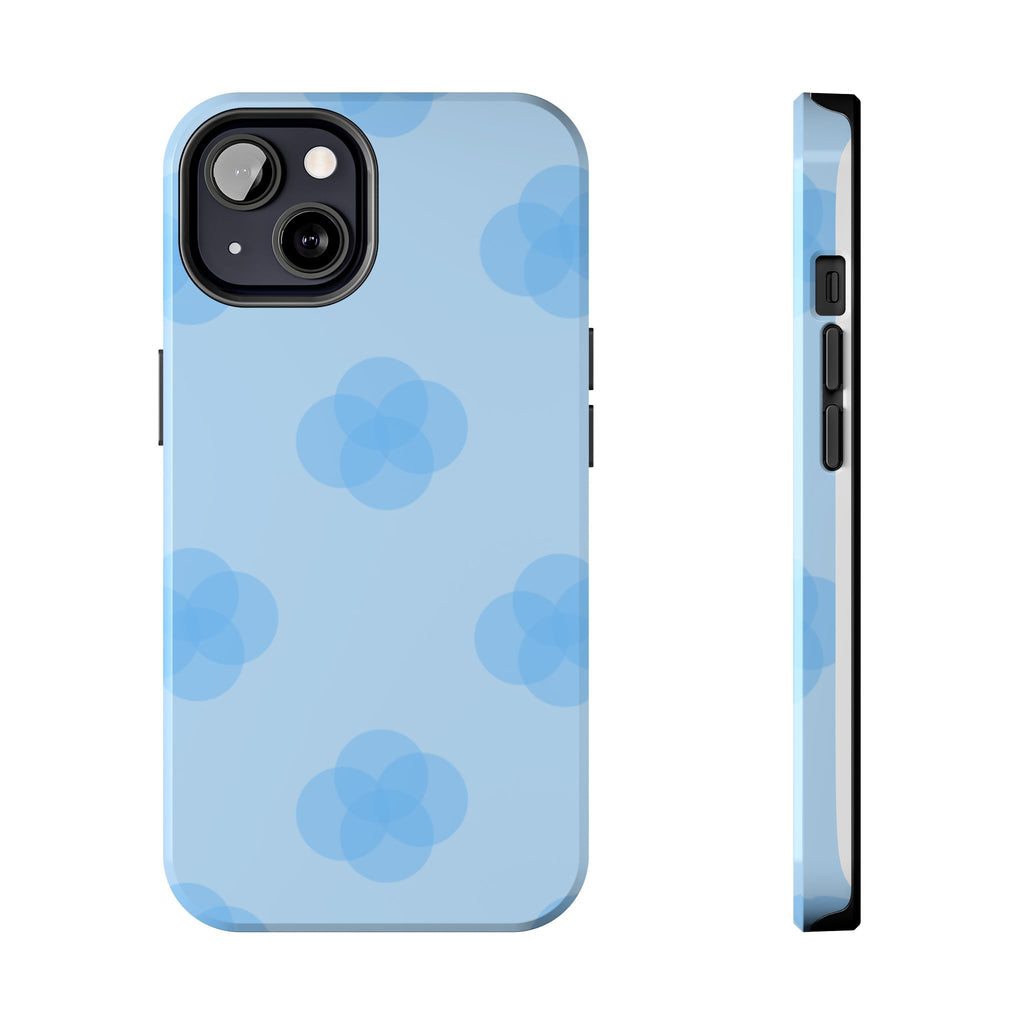 Blue Floral Tough Phone Cases, Durable Phone Cover, Trendy Gift for Her, Cell Phone Accessories, Everyday Use, Summer Vibes