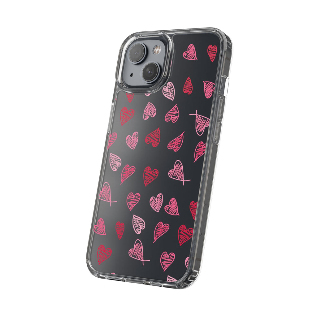 Heartfelt Clear Case for iPhone and Samsung, Cute Heart Design Phone Cover, Valentine's Gift