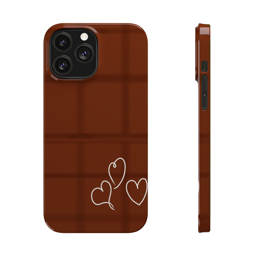 Chocolate Heart Slim Phone Case - Cute & Stylish Tech Accessory
