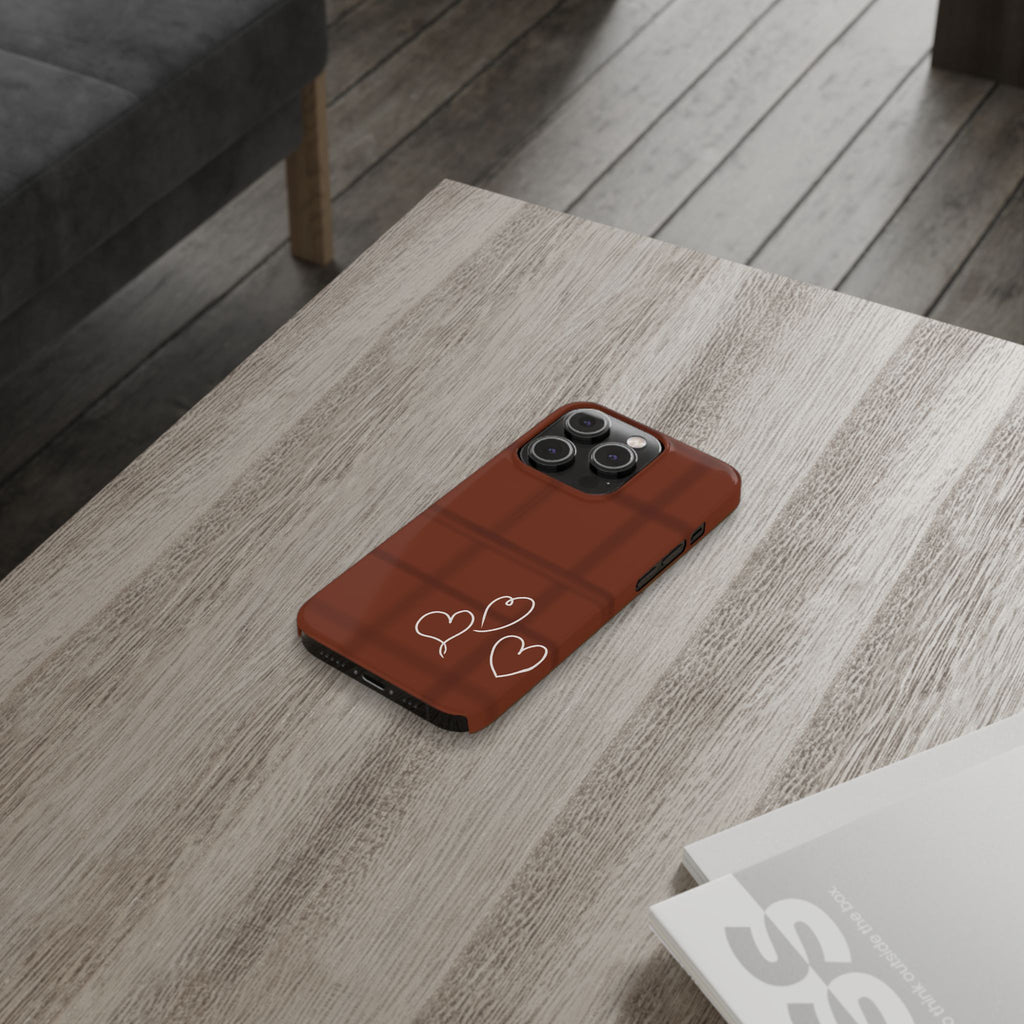 Chocolate Heart Slim Phone Case - Cute & Stylish Tech Accessory