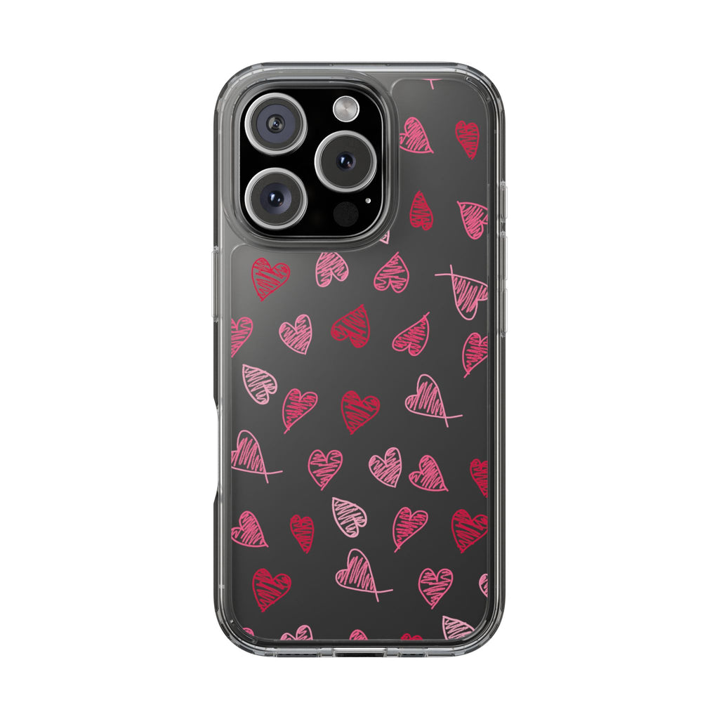 Heartfelt Clear Case for iPhone and Samsung, Cute Heart Design Phone Cover, Valentine's Gift