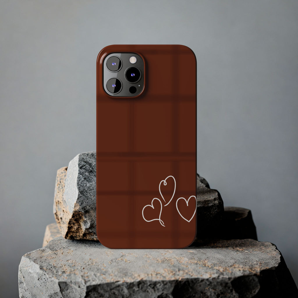 Chocolate Heart Slim Phone Case - Cute & Stylish Tech Accessory