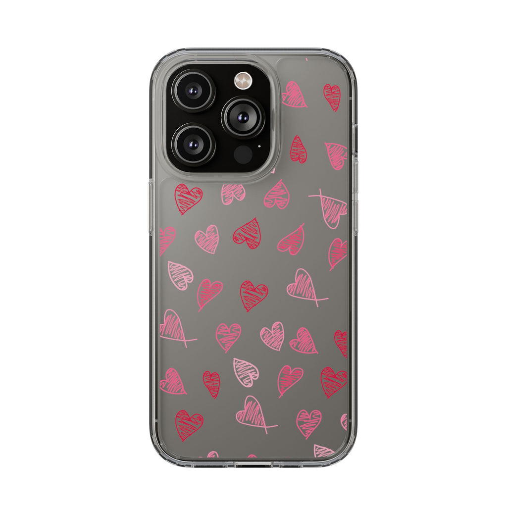 Heartfelt Clear Case for iPhone and Samsung, Cute Heart Design Phone Cover, Valentine's Gift