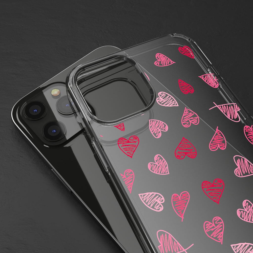 Heartfelt Clear Case for iPhone and Samsung, Cute Heart Design Phone Cover, Valentine's Gift