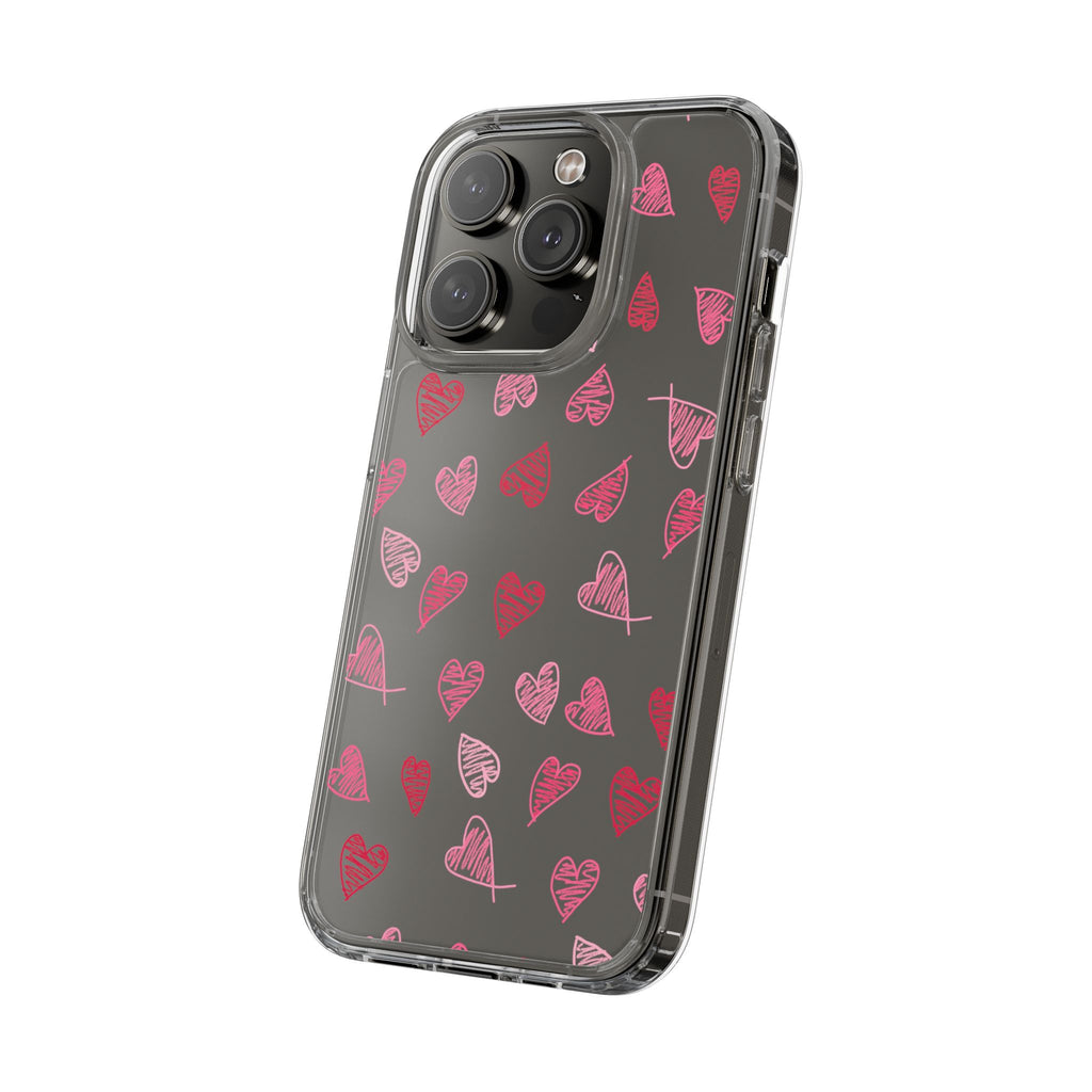 Heartfelt Clear Case for iPhone and Samsung, Cute Heart Design Phone Cover, Valentine's Gift