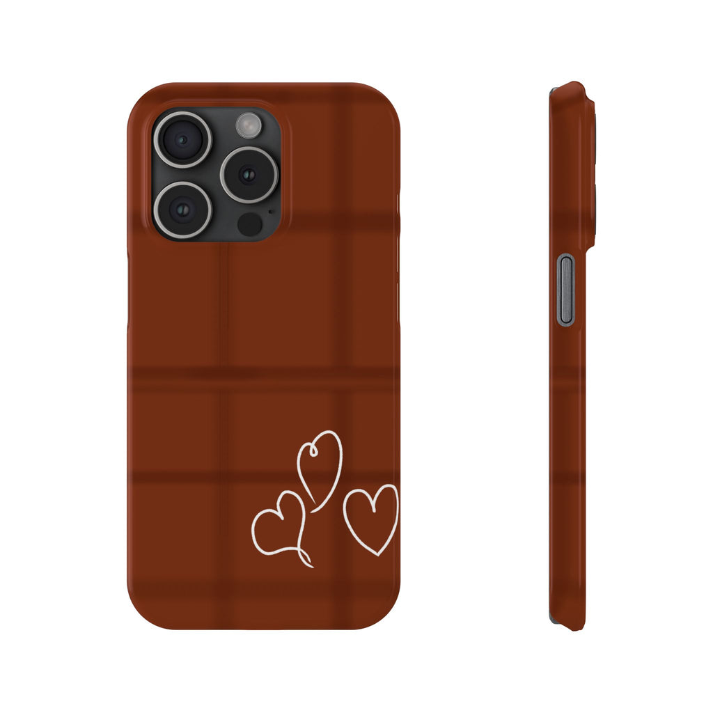 Chocolate Heart Slim Phone Case - Cute & Stylish Tech Accessory