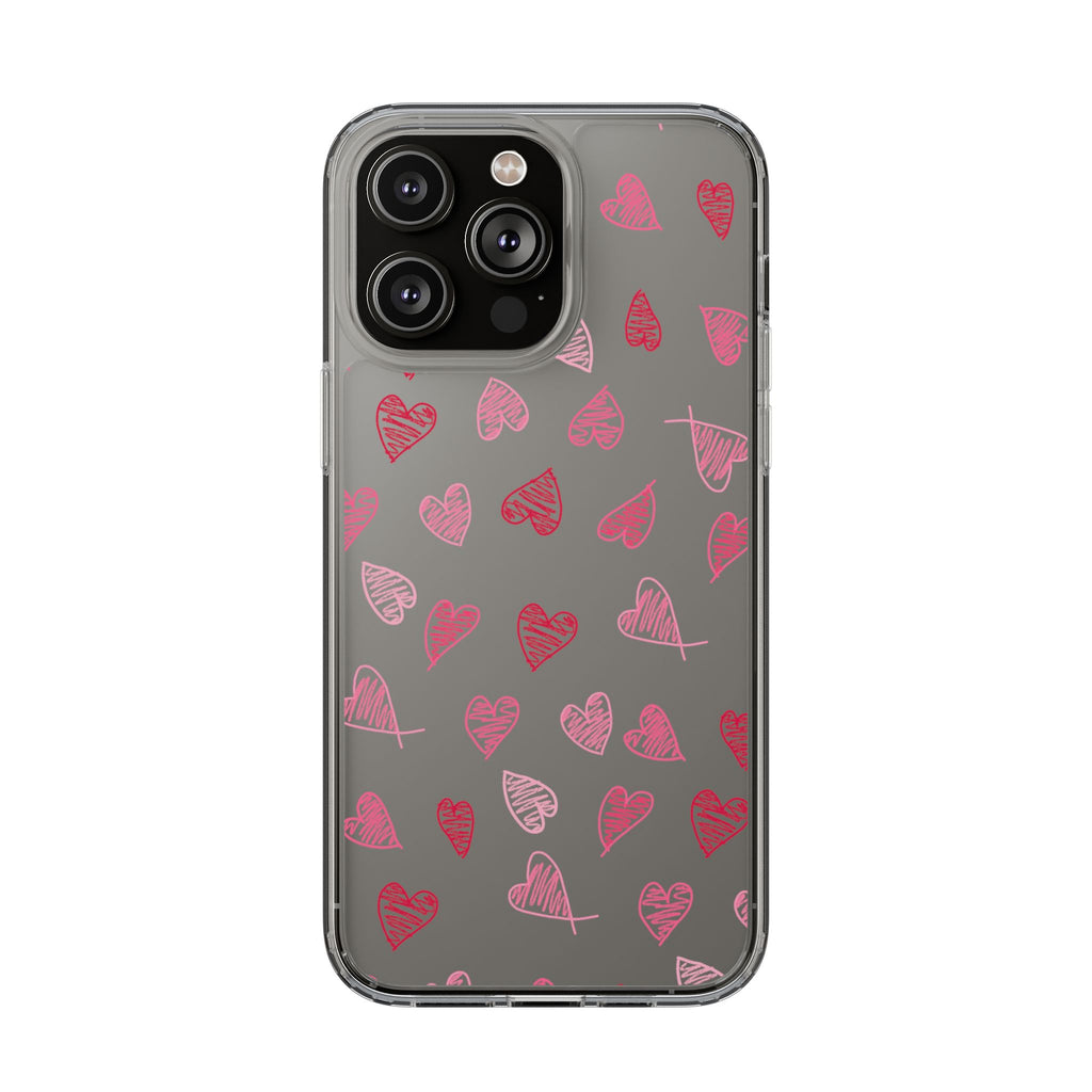 Heartfelt Clear Case for iPhone and Samsung, Cute Heart Design Phone Cover, Valentine's Gift