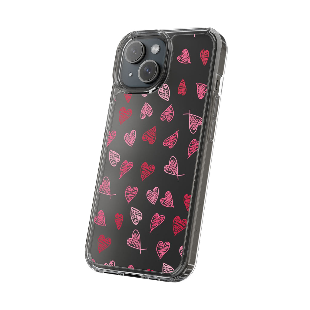 Heartfelt Clear Case for iPhone and Samsung, Cute Heart Design Phone Cover, Valentine's Gift