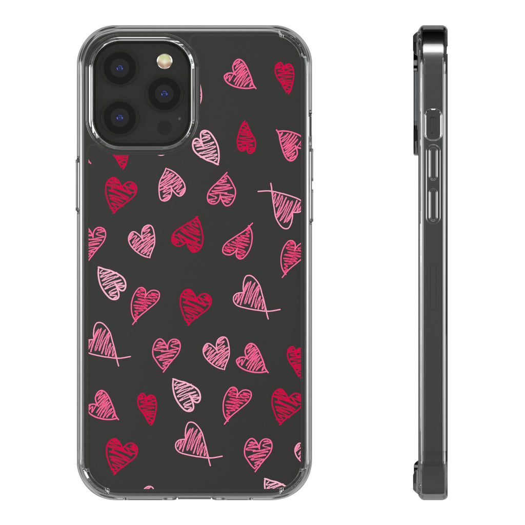 Heartfelt Clear Case for iPhone and Samsung, Cute Heart Design Phone Cover, Valentine's Gift