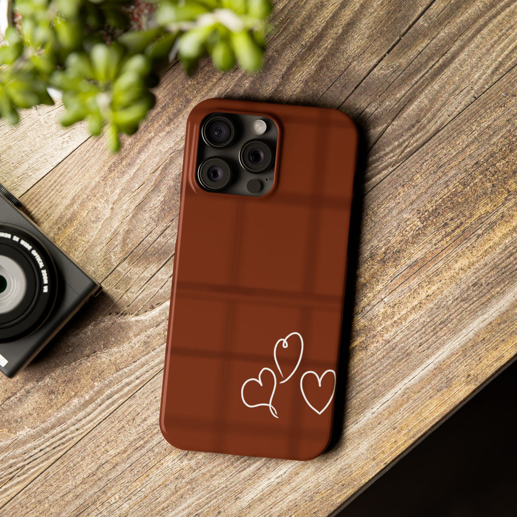 Chocolate Heart Slim Phone Case - Cute & Stylish Tech Accessory
