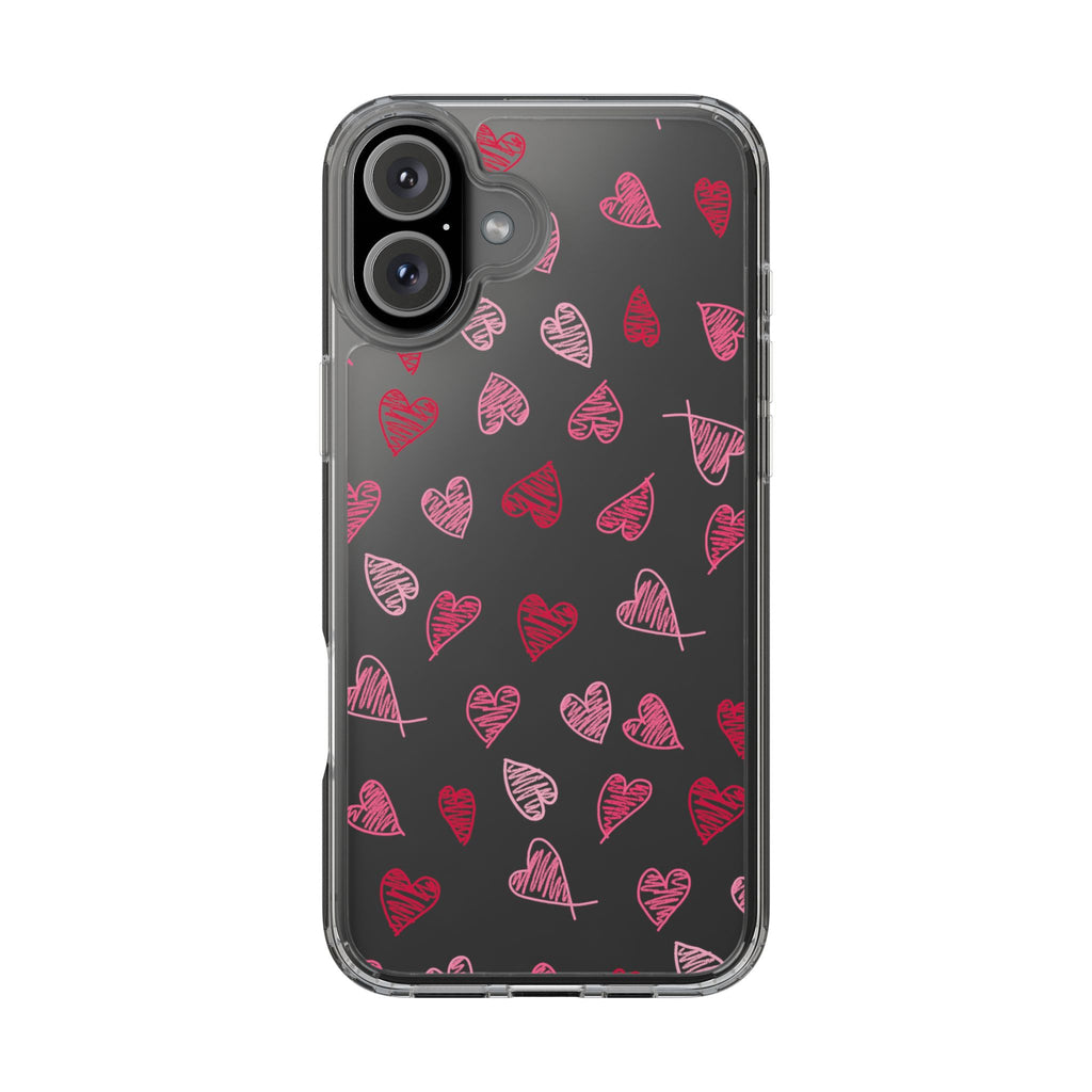 Heartfelt Clear Case for iPhone and Samsung, Cute Heart Design Phone Cover, Valentine's Gift