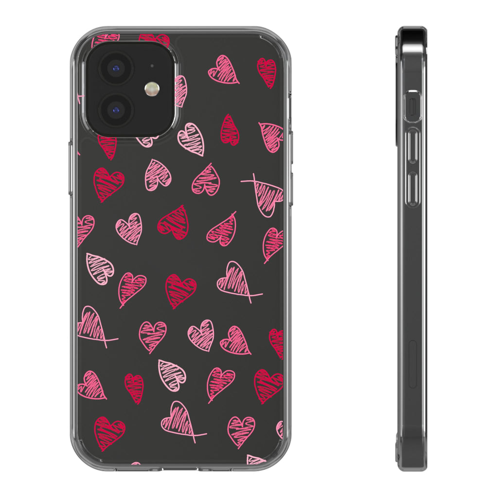 Heartfelt Clear Case for iPhone and Samsung, Cute Heart Design Phone Cover, Valentine's Gift