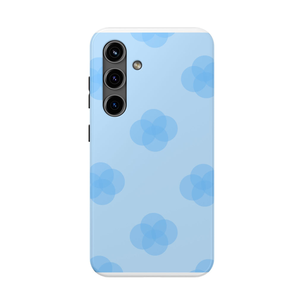 Blue Floral Tough Phone Cases, Durable Phone Cover, Trendy Gift for Her, Cell Phone Accessories, Everyday Use, Summer Vibes