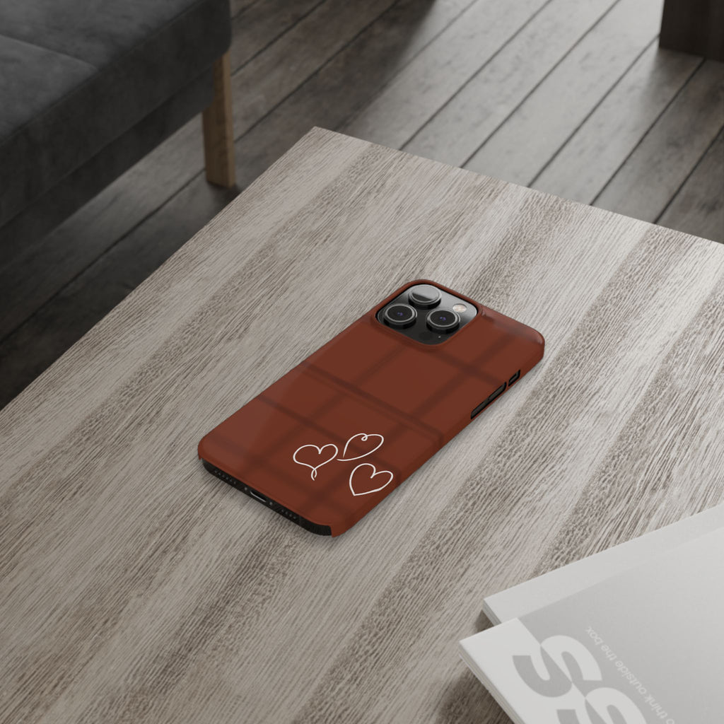 Chocolate Heart Slim Phone Case - Cute & Stylish Tech Accessory