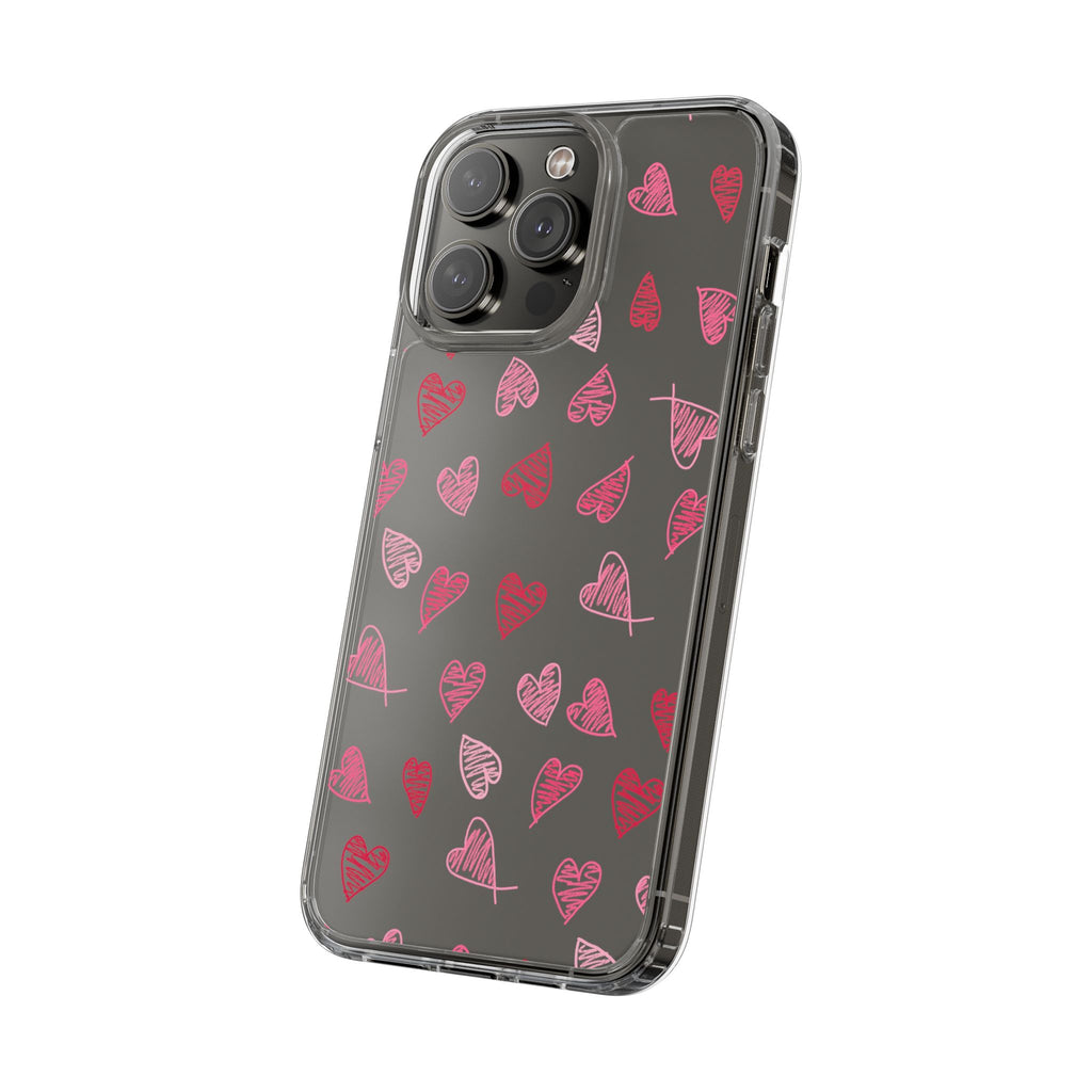 Heartfelt Clear Case for iPhone and Samsung, Cute Heart Design Phone Cover, Valentine's Gift