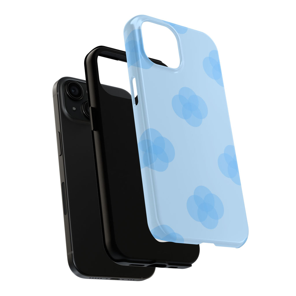 Blue Floral Tough Phone Cases, Durable Phone Cover, Trendy Gift for Her, Cell Phone Accessories, Everyday Use, Summer Vibes