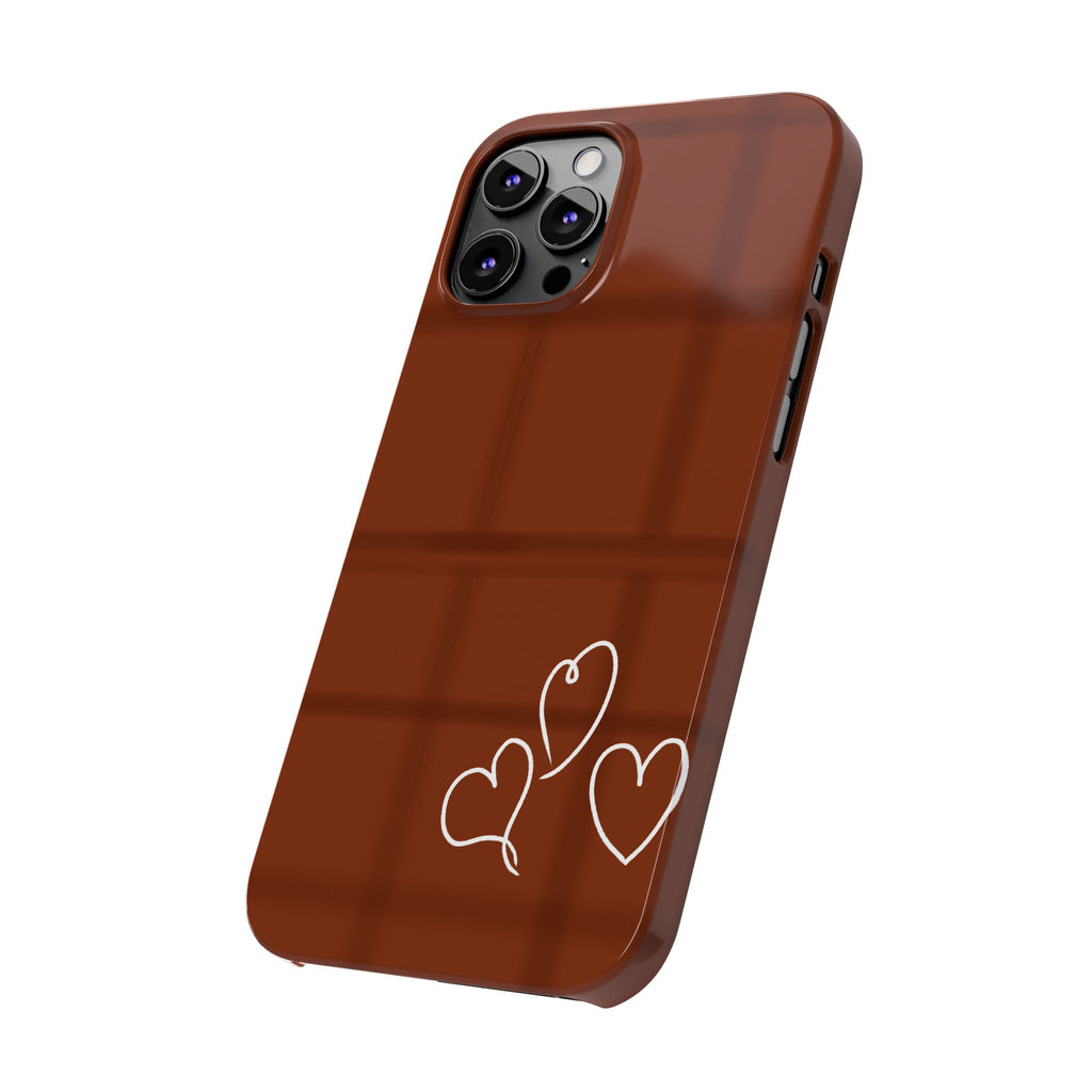Chocolate Heart Slim Phone Case - Cute & Stylish Tech Accessory