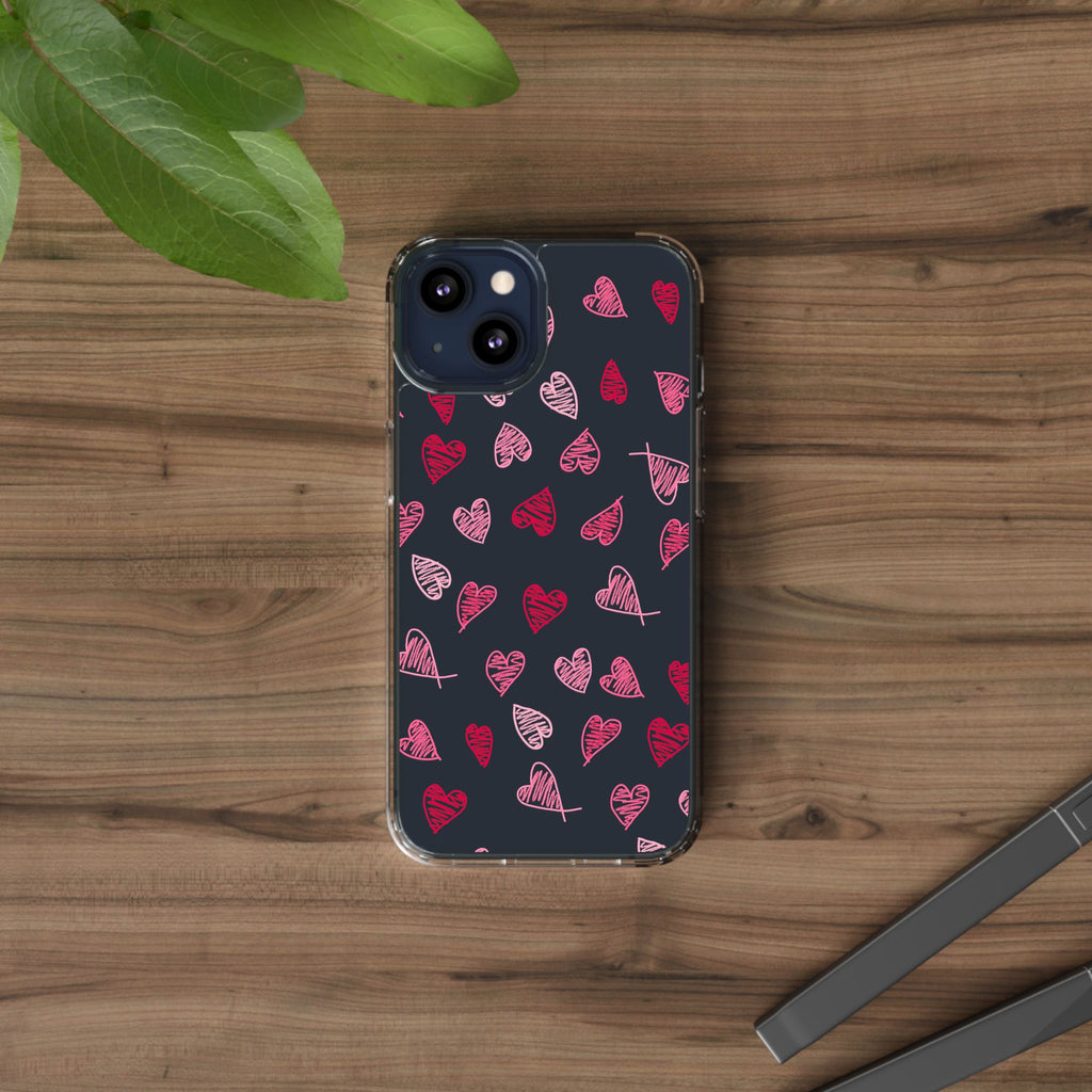Heartfelt Clear Case for iPhone and Samsung, Cute Heart Design Phone Cover, Valentine's Gift