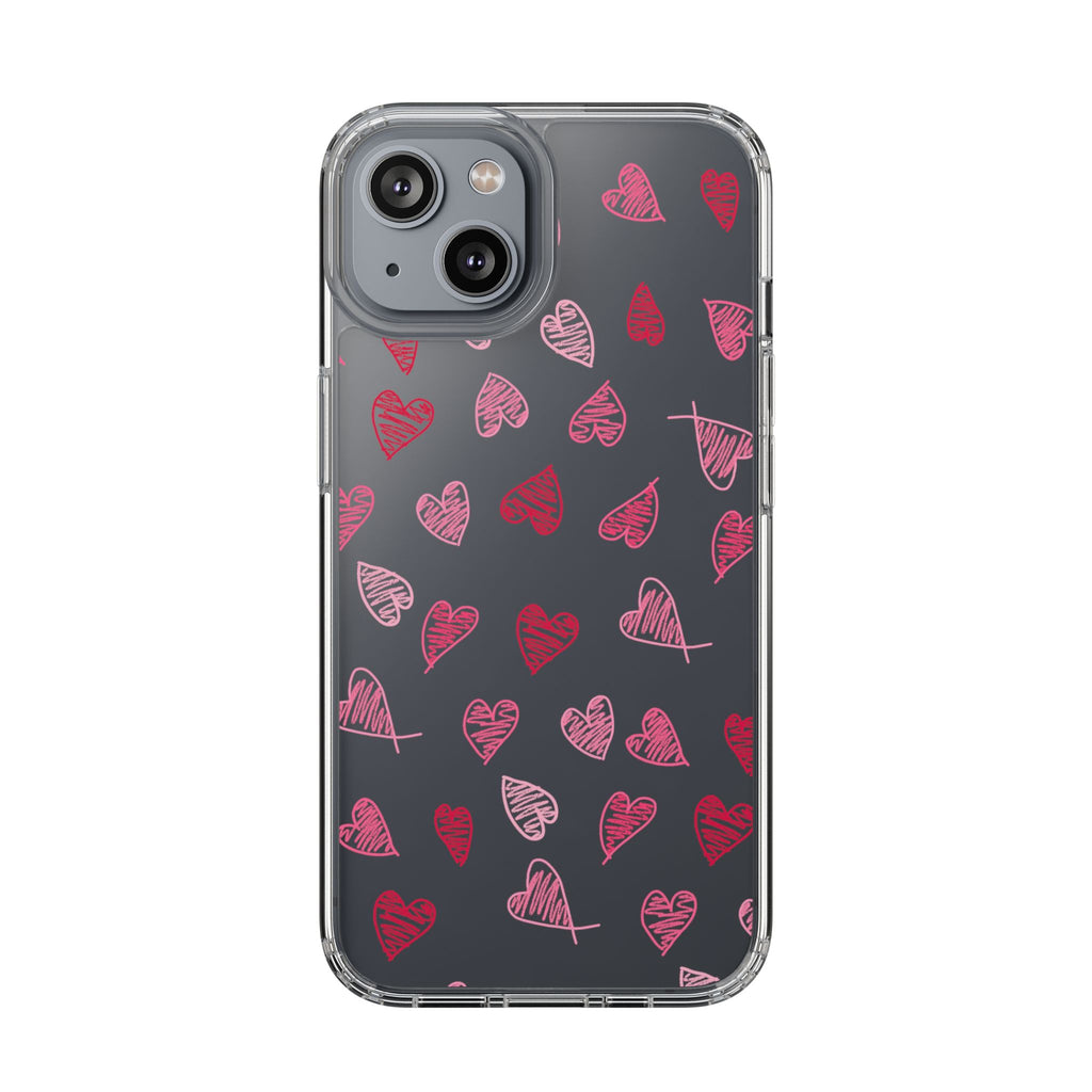 Heartfelt Clear Case for iPhone and Samsung, Cute Heart Design Phone Cover, Valentine's Gift