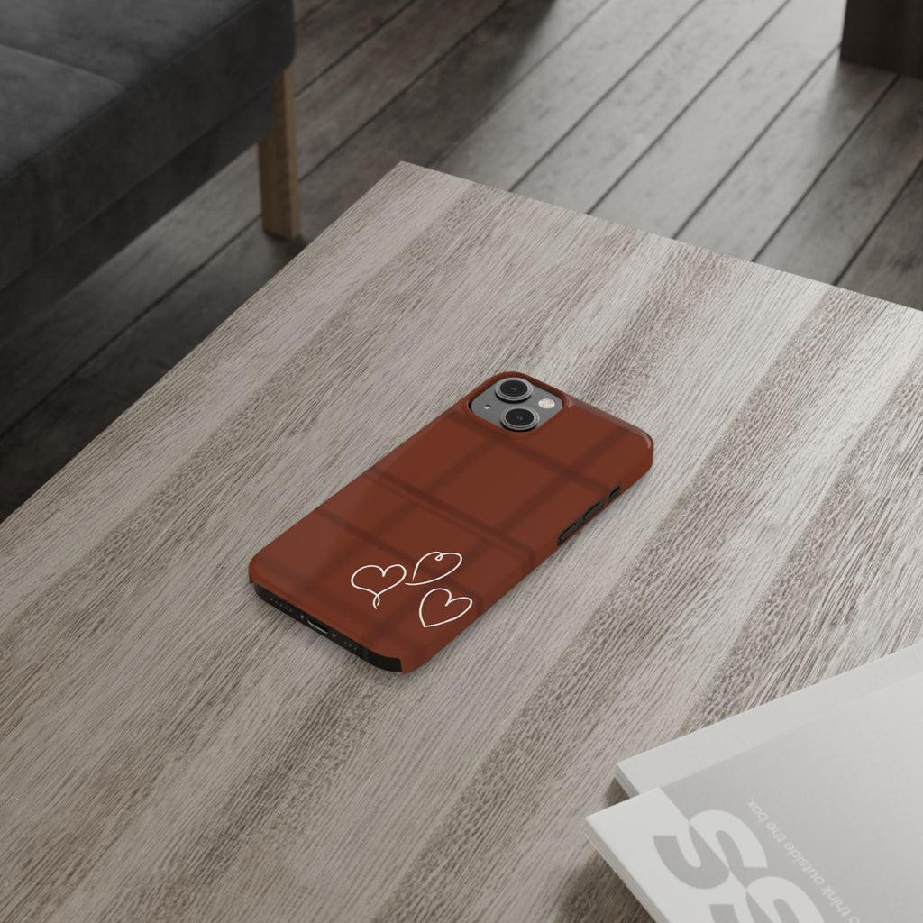 Chocolate Heart Slim Phone Case - Cute & Stylish Tech Accessory