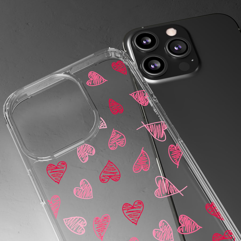 Heartfelt Clear Case for iPhone and Samsung, Cute Heart Design Phone Cover, Valentine's Gift
