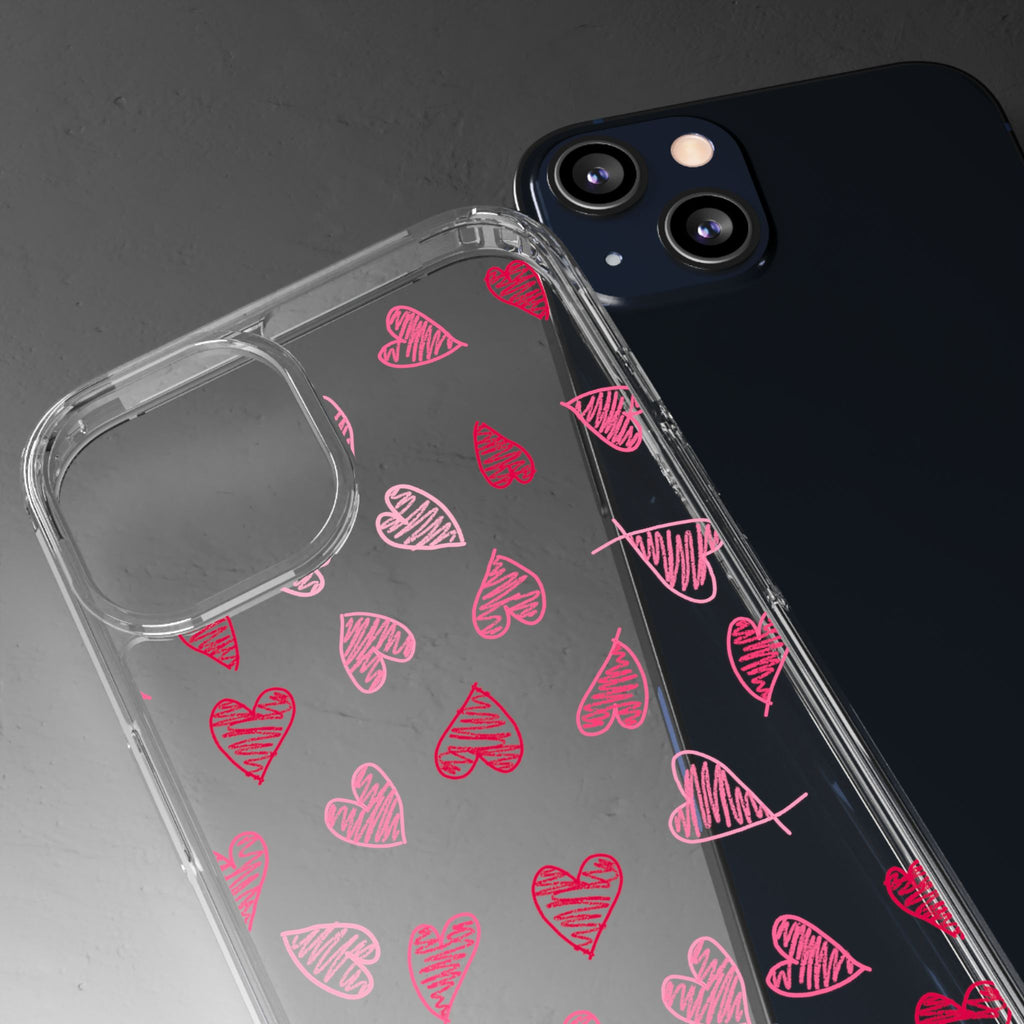 Heartfelt Clear Case for iPhone and Samsung, Cute Heart Design Phone Cover, Valentine's Gift