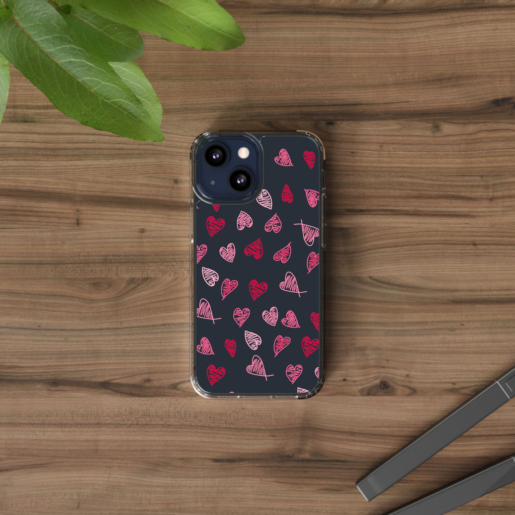 Heartfelt Clear Case for iPhone and Samsung, Cute Heart Design Phone Cover, Valentine's Gift