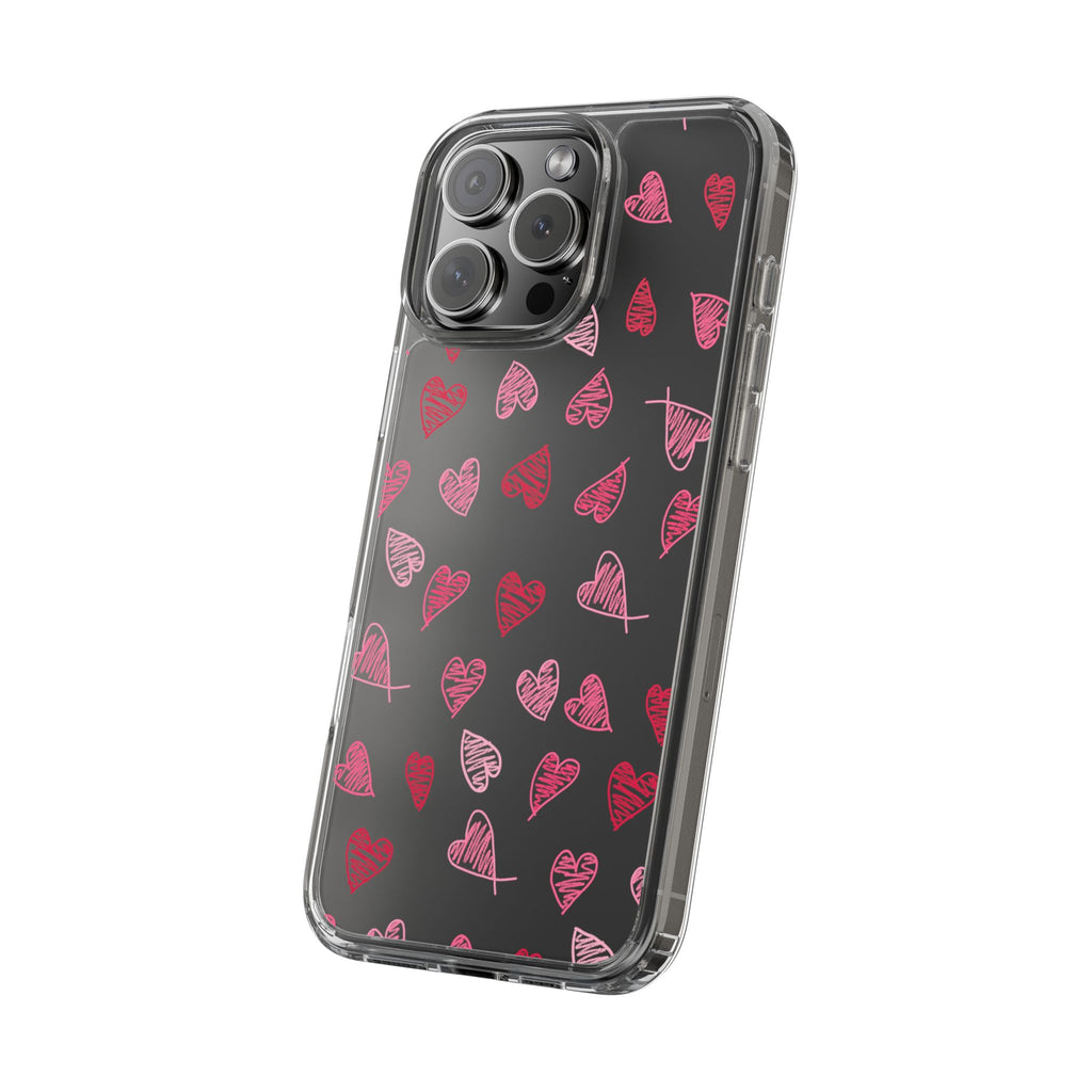 Heartfelt Clear Case for iPhone and Samsung, Cute Heart Design Phone Cover, Valentine's Gift