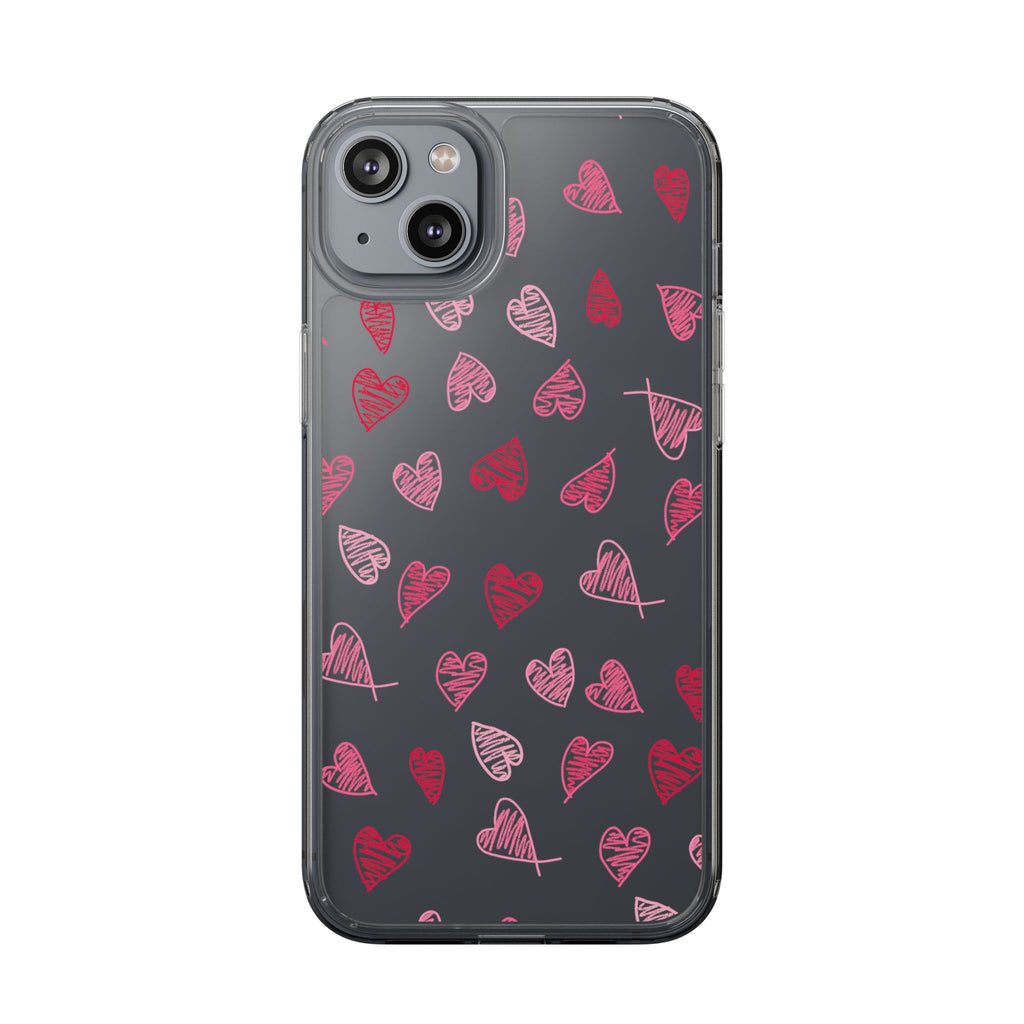 Heartfelt Clear Case for iPhone and Samsung, Cute Heart Design Phone Cover, Valentine's Gift