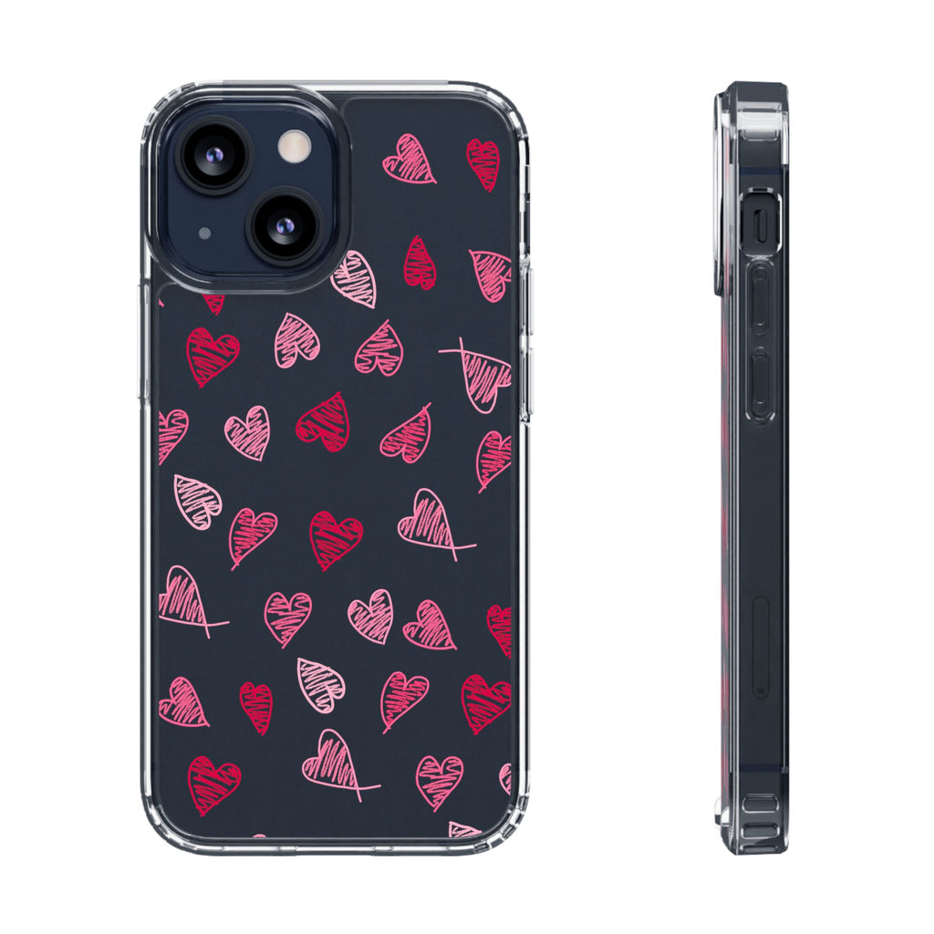 Heartfelt Clear Case for iPhone and Samsung, Cute Heart Design Phone Cover, Valentine's Gift