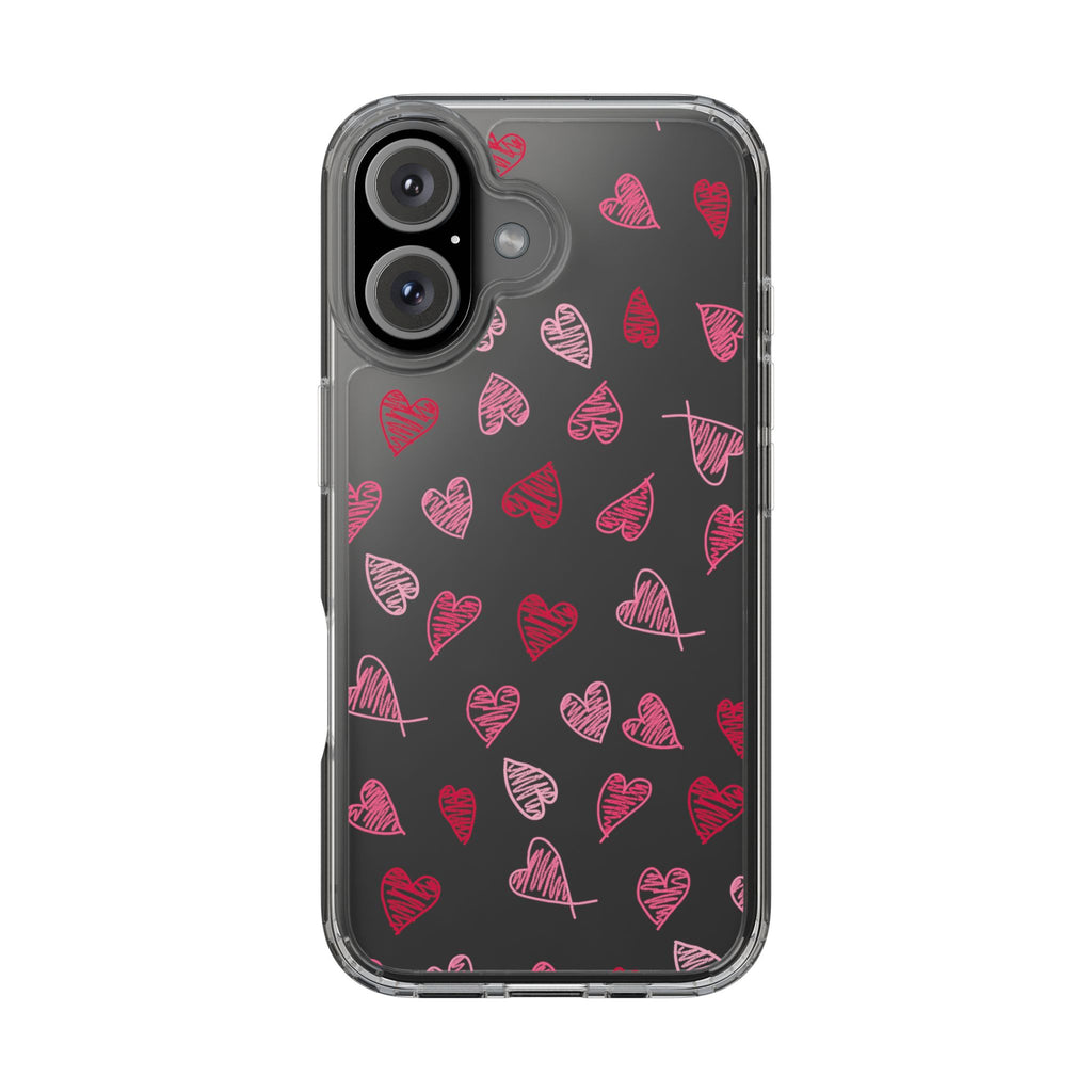 Heartfelt Clear Case for iPhone and Samsung, Cute Heart Design Phone Cover, Valentine's Gift