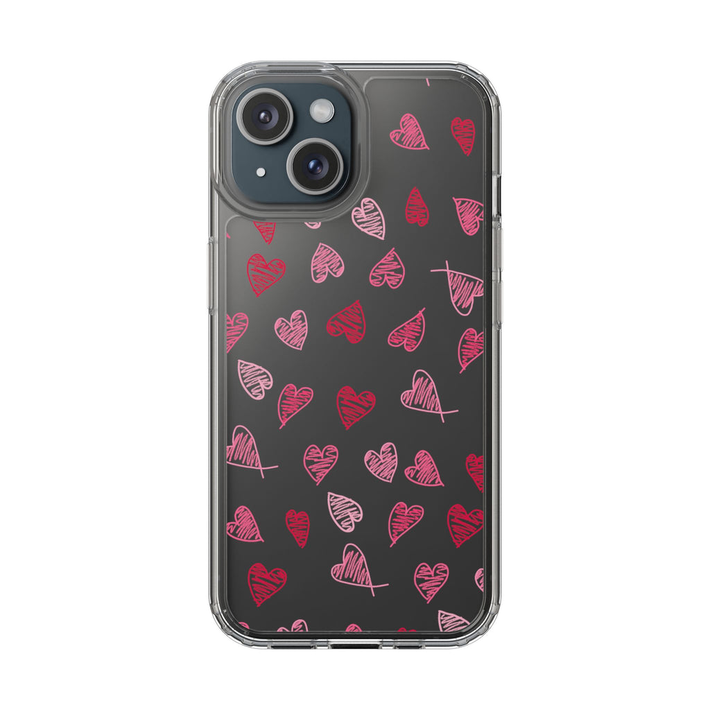Heartfelt Clear Case for iPhone and Samsung, Cute Heart Design Phone Cover, Valentine's Gift