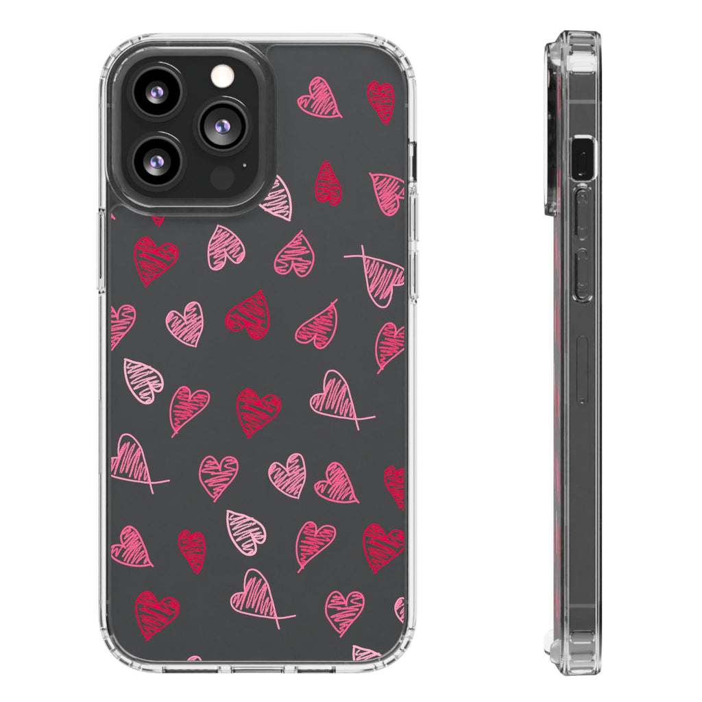 Heartfelt Clear Case for iPhone and Samsung, Cute Heart Design Phone Cover, Valentine's Gift