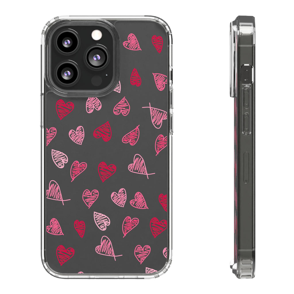 Heartfelt Clear Case for iPhone and Samsung, Cute Heart Design Phone Cover, Valentine's Gift