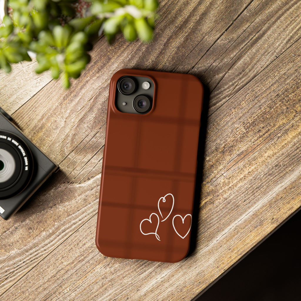Chocolate Heart Slim Phone Case - Cute & Stylish Tech Accessory
