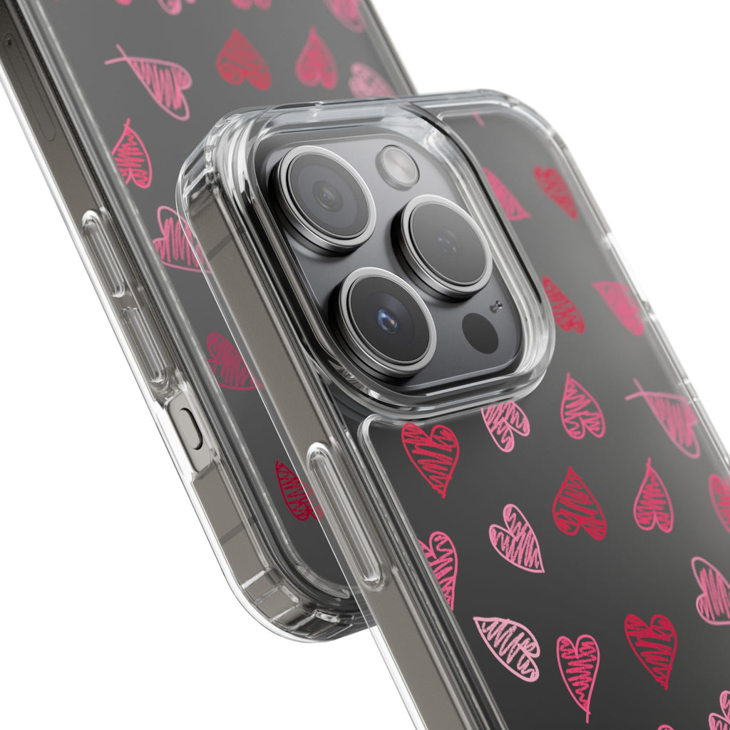 Heartfelt Clear Case for iPhone and Samsung, Cute Heart Design Phone Cover, Valentine's Gift
