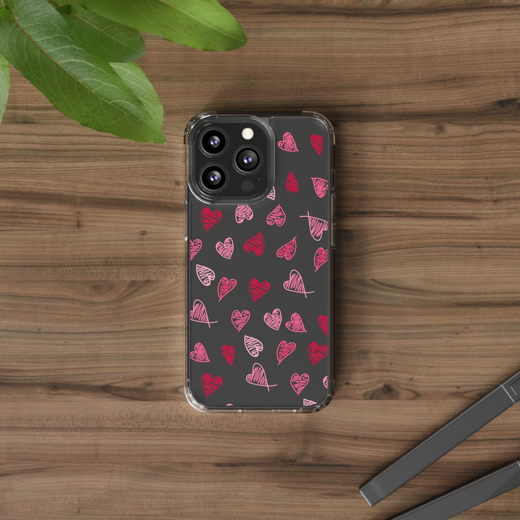 Heartfelt Clear Case for iPhone and Samsung, Cute Heart Design Phone Cover, Valentine's Gift