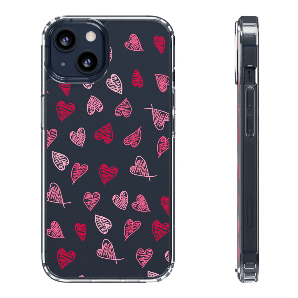 Heartfelt Clear Case for iPhone and Samsung, Cute Heart Design Phone Cover, Valentine's Gift