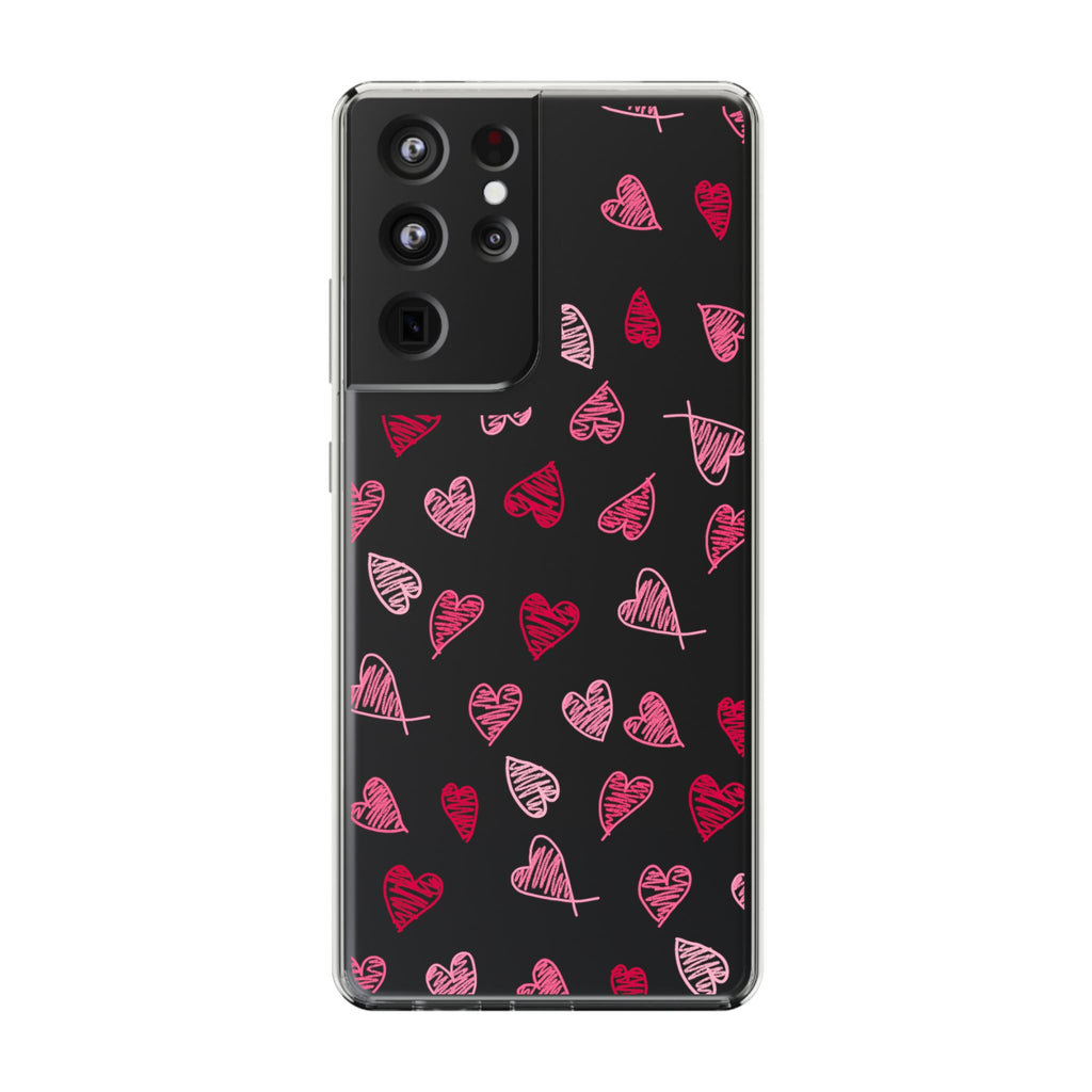 Heartfelt Clear Case for iPhone and Samsung, Cute Heart Design Phone Cover, Valentine's Gift