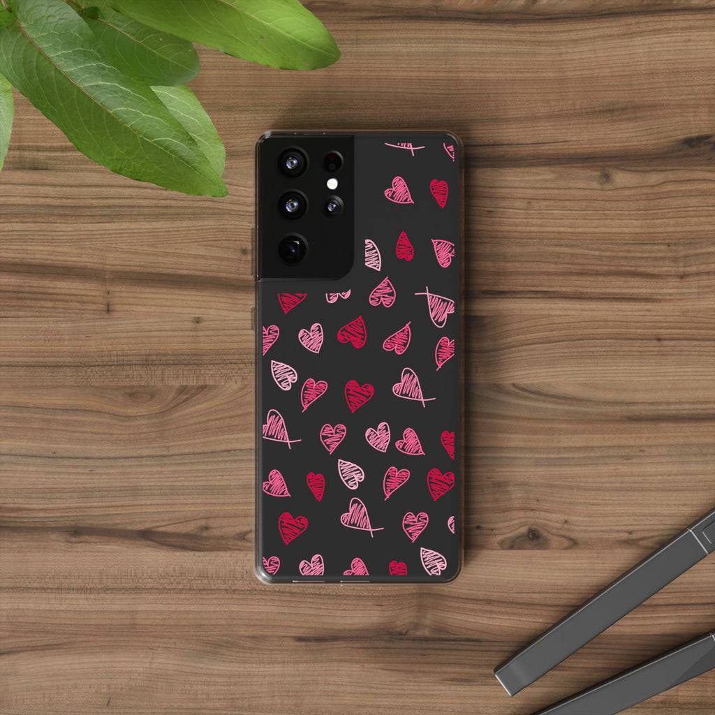 Heartfelt Clear Case for iPhone and Samsung, Cute Heart Design Phone Cover, Valentine's Gift