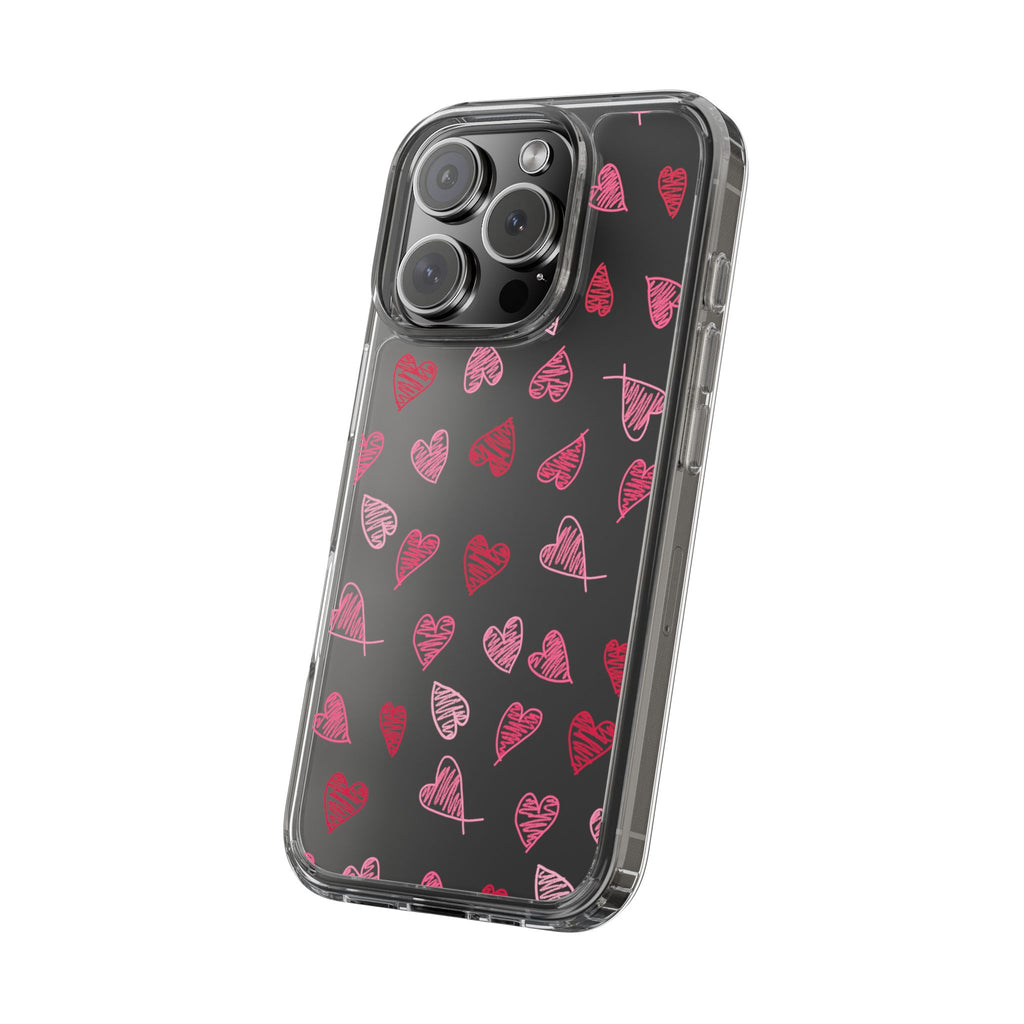 Heartfelt Clear Case for iPhone and Samsung, Cute Heart Design Phone Cover, Valentine's Gift