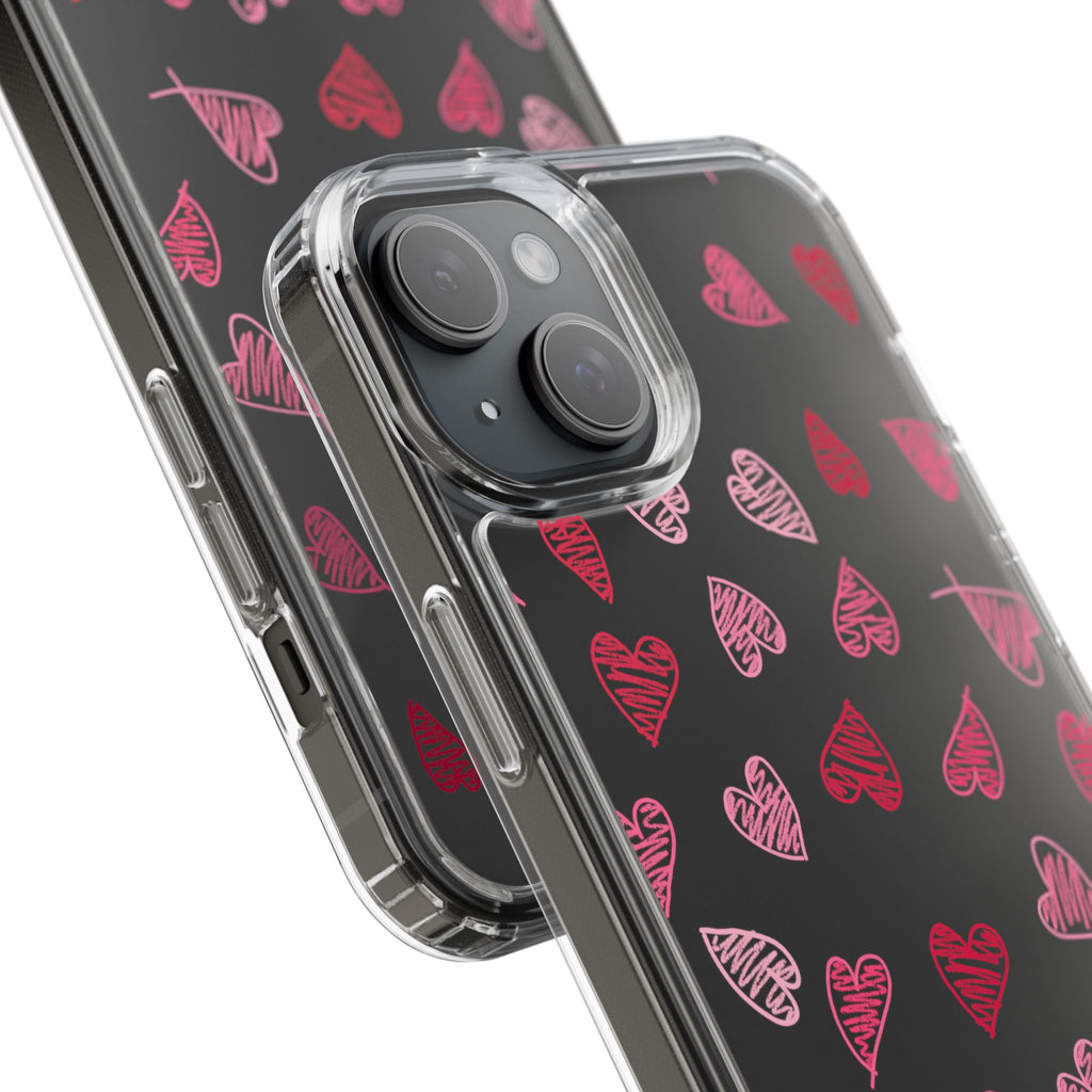 Heartfelt Clear Case for iPhone and Samsung, Cute Heart Design Phone Cover, Valentine's Gift