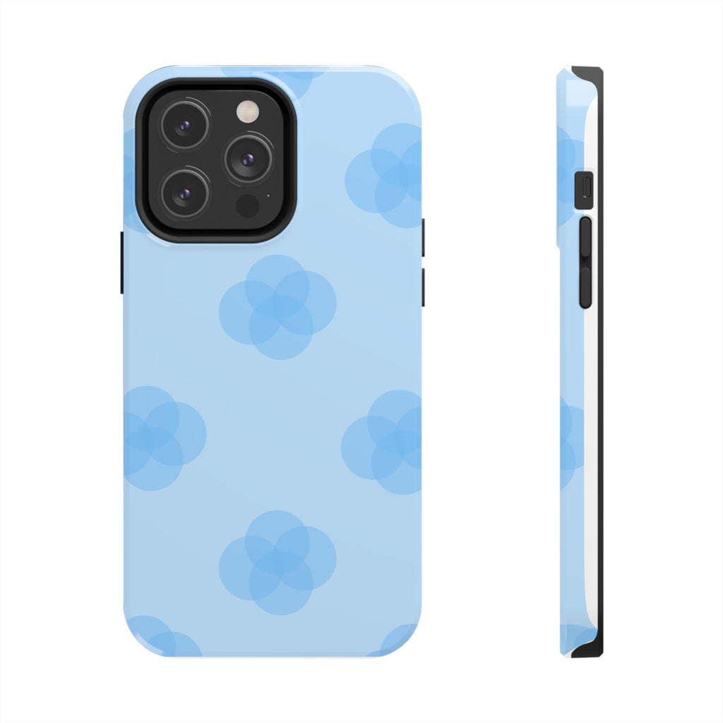 Blue Floral Tough Phone Cases, Durable Phone Cover, Trendy Gift for Her, Cell Phone Accessories, Everyday Use, Summer Vibes