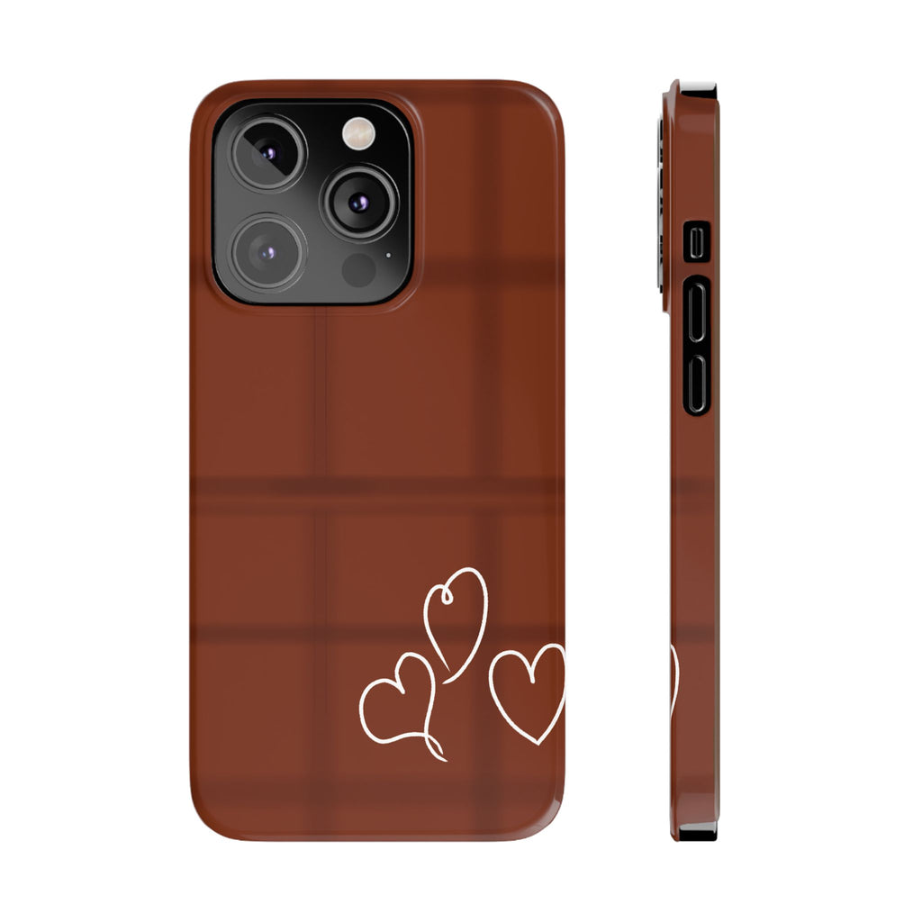Chocolate Heart Slim Phone Case - Cute & Stylish Tech Accessory