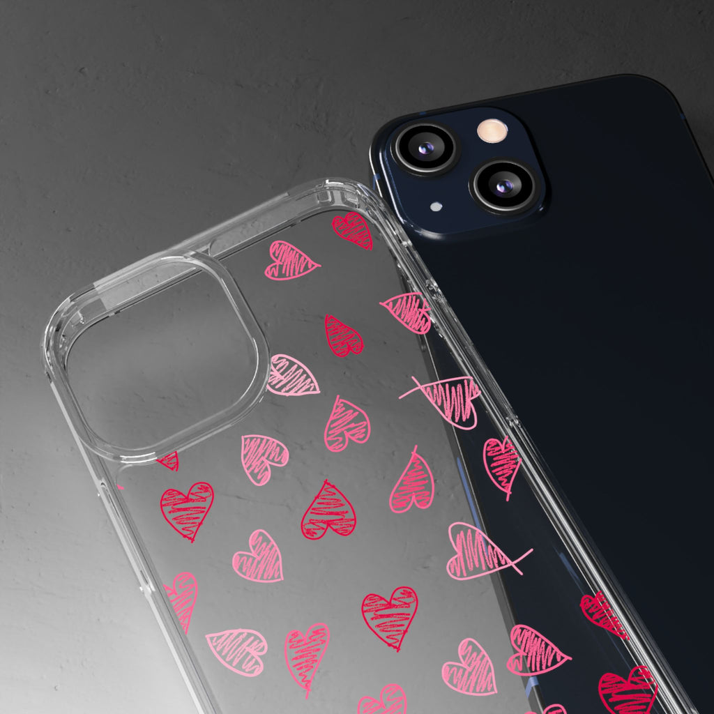 Heartfelt Clear Case for iPhone and Samsung, Cute Heart Design Phone Cover, Valentine's Gift