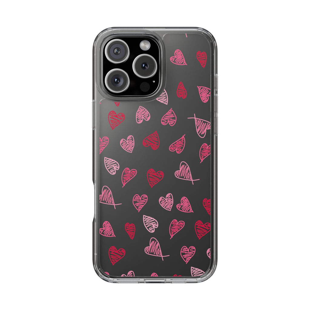 Heartfelt Clear Case for iPhone and Samsung, Cute Heart Design Phone Cover, Valentine's Gift